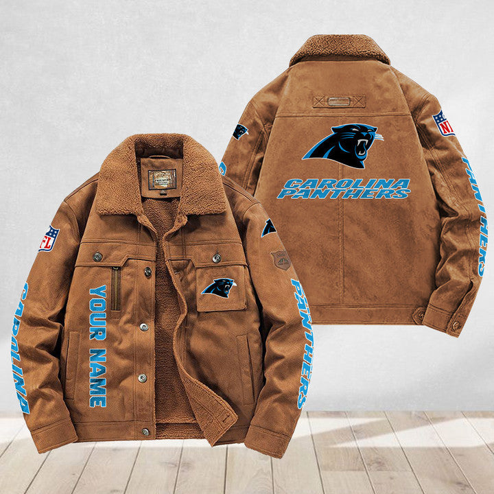 LIMITED EDITION - NEW CUSTOMIZED NFL23 CLP CAROLINA PANTHERS FLEECE JACKET