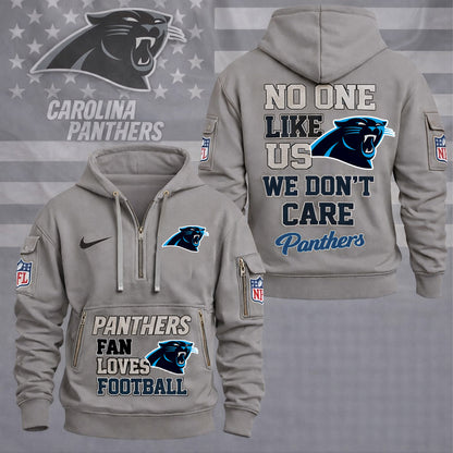 LIMITED EDITION - NEW CUSTOMIZED NFL23 CLP CAROLINA PANTHERS QUARTER ZIP HOODIE