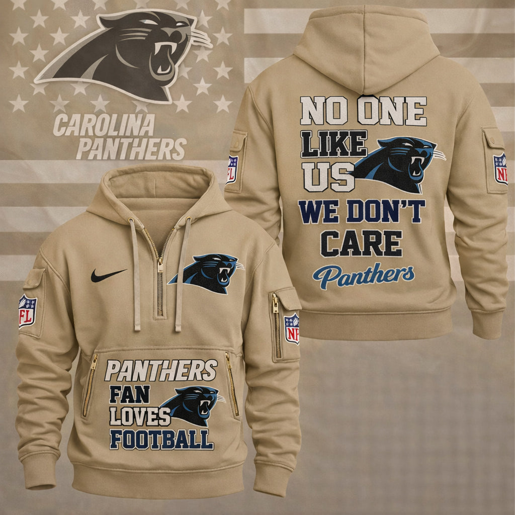 LIMITED EDITION - NEW CUSTOMIZED NFL23 CLP CAROLINA PANTHERS QUARTER ZIP HOODIE