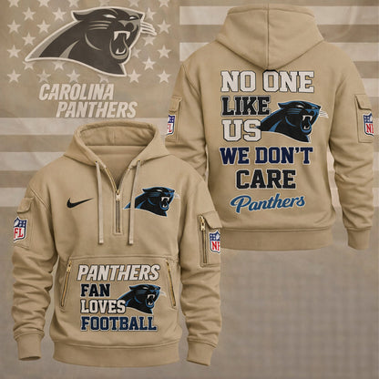 LIMITED EDITION - NEW CUSTOMIZED NFL23 CLP CAROLINA PANTHERS QUARTER ZIP HOODIE
