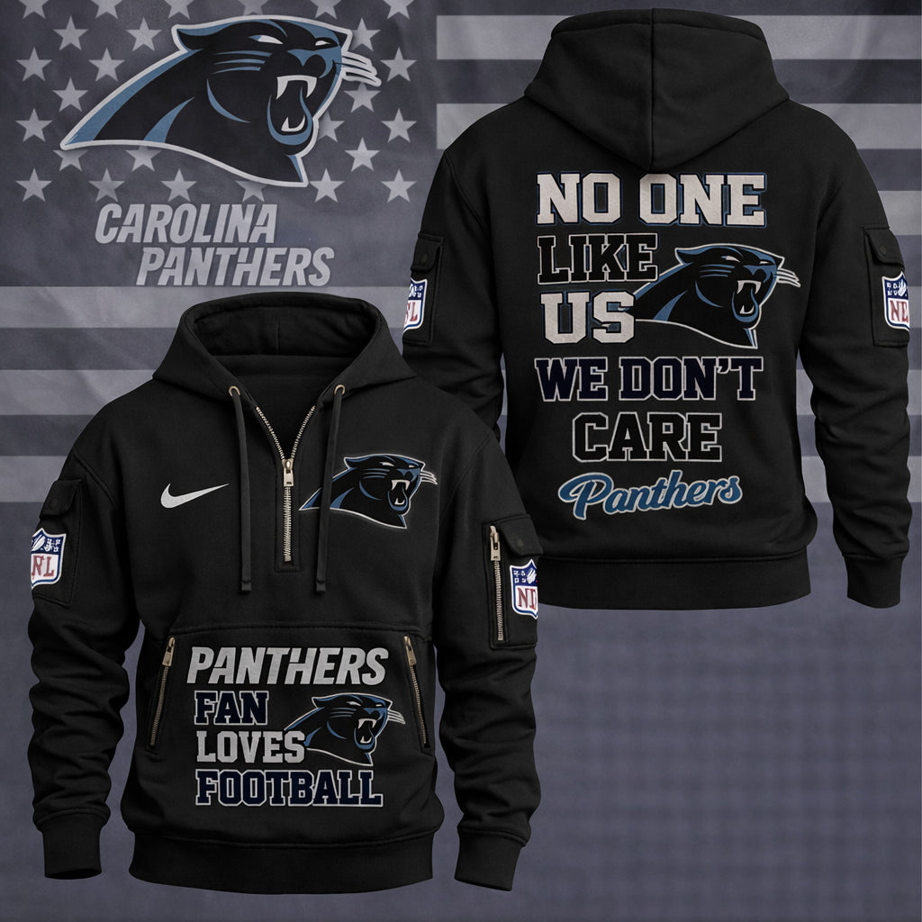LIMITED EDITION - NEW CUSTOMIZED NFL23 CLP CAROLINA PANTHERS QUARTER ZIP HOODIE