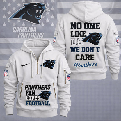 LIMITED EDITION - NEW CUSTOMIZED NFL23 CLP CAROLINA PANTHERS QUARTER ZIP HOODIE