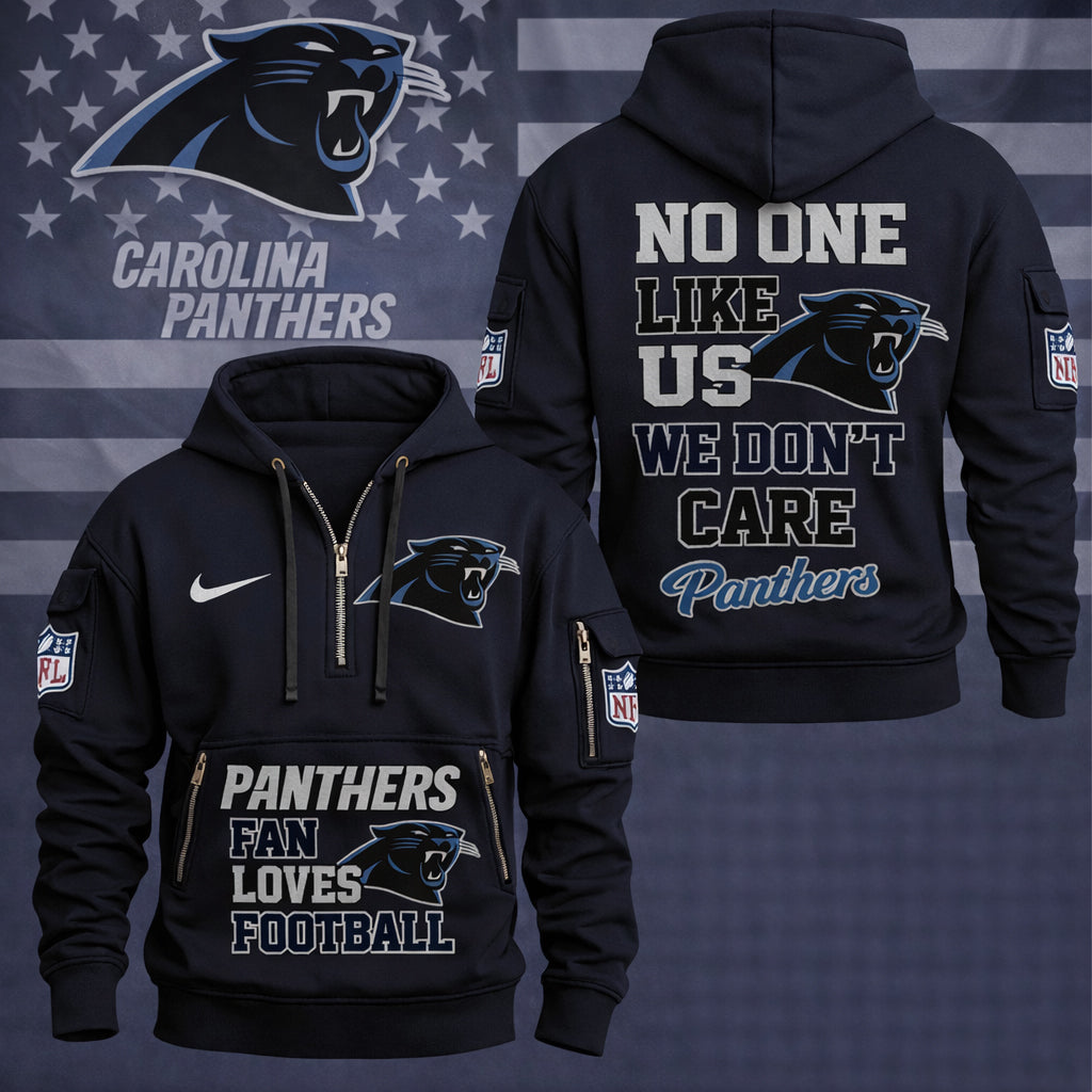 LIMITED EDITION - NEW CUSTOMIZED NFL23 CLP CAROLINA PANTHERS QUARTER ZIP HOODIE