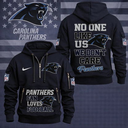 LIMITED EDITION - NEW CUSTOMIZED NFL23 CLP CAROLINA PANTHERS QUARTER ZIP HOODIE