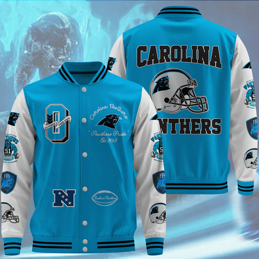 LIMITED EDITION - NEW CUSTOMIZED NFL23 CLP CAROLINA PANTHERS BASEBALL JACKET