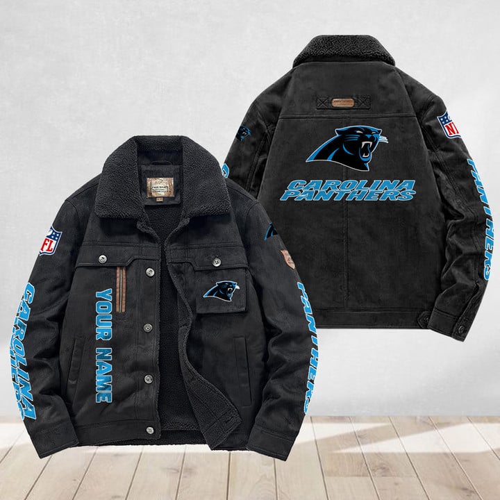 LIMITED EDITION - NEW CUSTOMIZED NFL23 CLP CAROLINA PANTHERS FLEECE JACKET