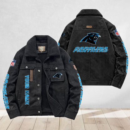 LIMITED EDITION - NEW CUSTOMIZED NFL23 CLP CAROLINA PANTHERS FLEECE JACKET