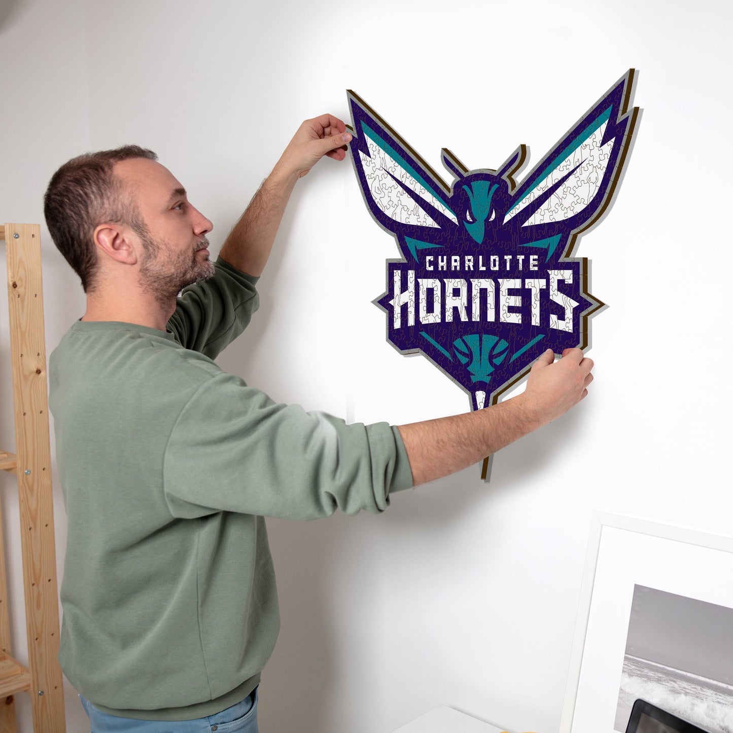 LIMITED EDITION - NEW CUSTOMIZED NBA27 CH CHARLOTTE HORNETS WOODEN PUZZLE