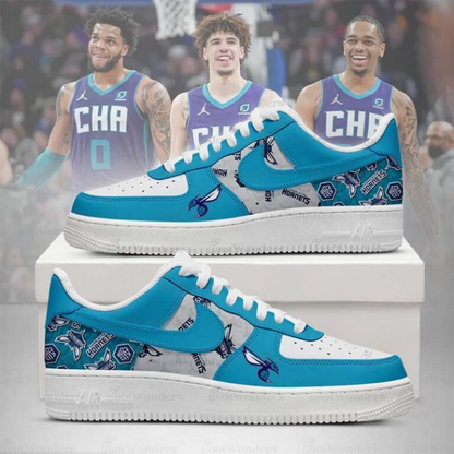 LIMITED EDITION - NEW CUSTOMIZED NBA27 CL HORNETS AF1 SHOES