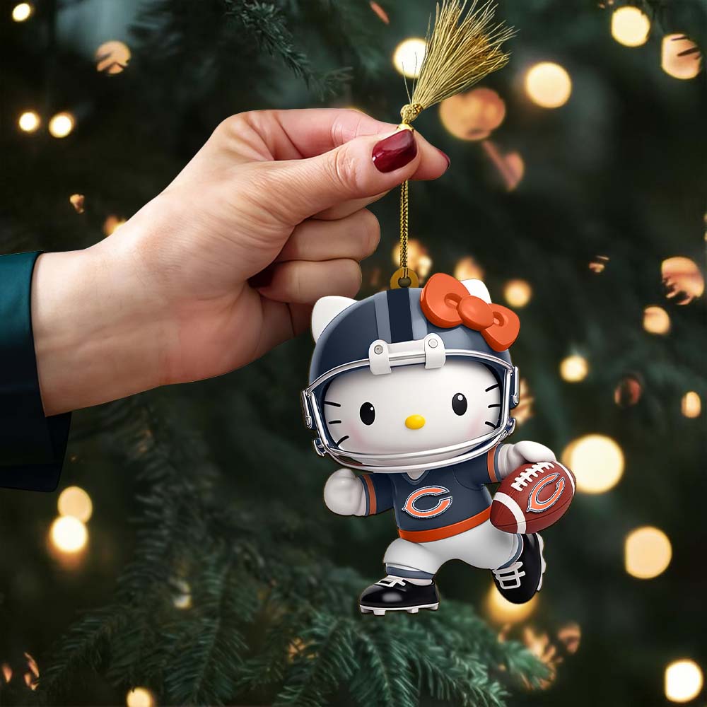 LIMITED EDITION - NEW CUSTOMIZED NFL26 CCB CHICAGO BEARS HELLO KITTY ACRYLIC ORNAMENT