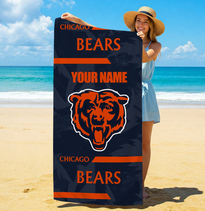 LIMITED EDITION - NEW CUSTOMIZED NFL26 CCB CHICAGO BEARS BEACH & BATH TOWEL