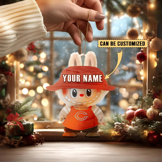 LIMITED EDITION - NEW CUSTOMIZED NFL26 CCB CHICAGO BEARS LABUBU CHRISTMAS ACRYLIC ORNAMENT