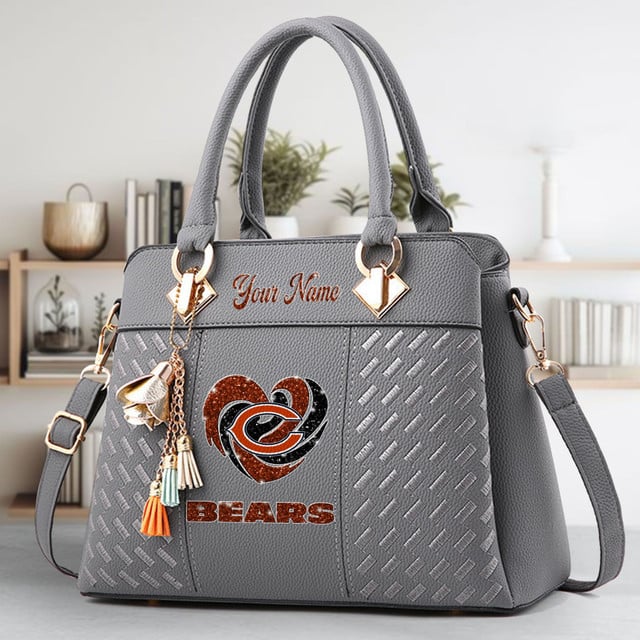 LIMITED EDITION - NEW CUSTOMIZED NFL26 CCB CHICAGO BEARS ZIP HANDBAG MULTICOLOR