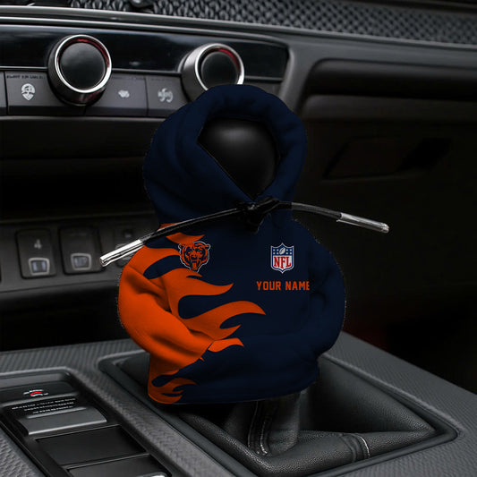 LIMITED EDITION - NEW CUSTOMIZED NFL26 CCB CHICAGO BEARS CAR HOODIE SHIFT KNOB COVER
