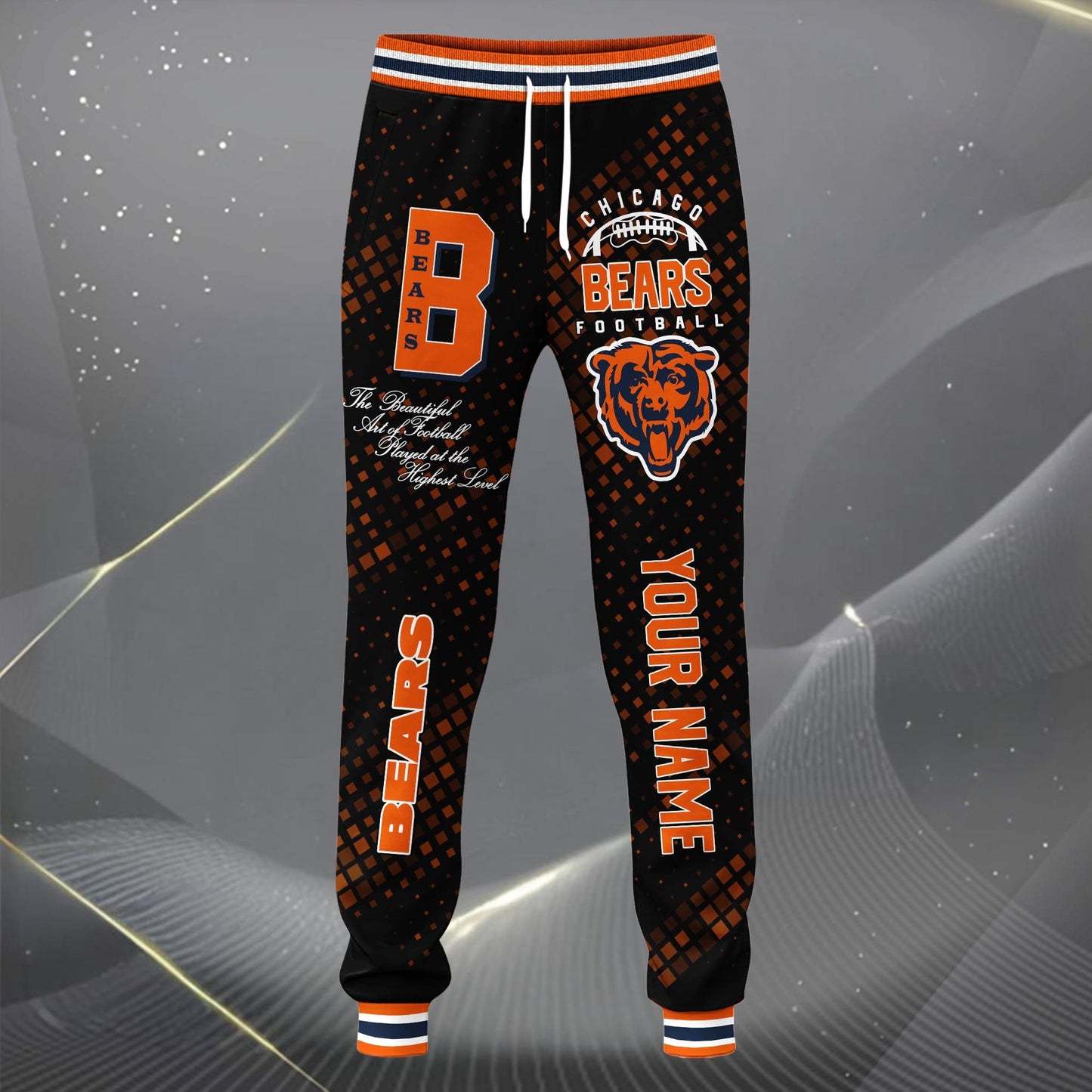 LIMITED EDITION - NEW CUSTOMIZED NFL26 CCB CHICAGO BEARS SATIN VARSITY JACKET & LONG PANTS