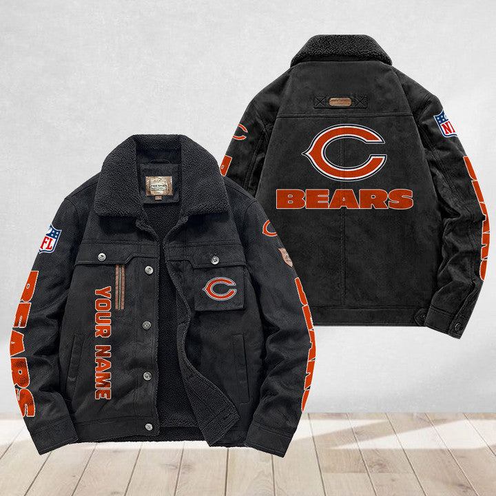 LIMITED EDITION - NEW CUSTOMIZED NFL26 CCB CHICAGO BEARS FLEECE JACKET