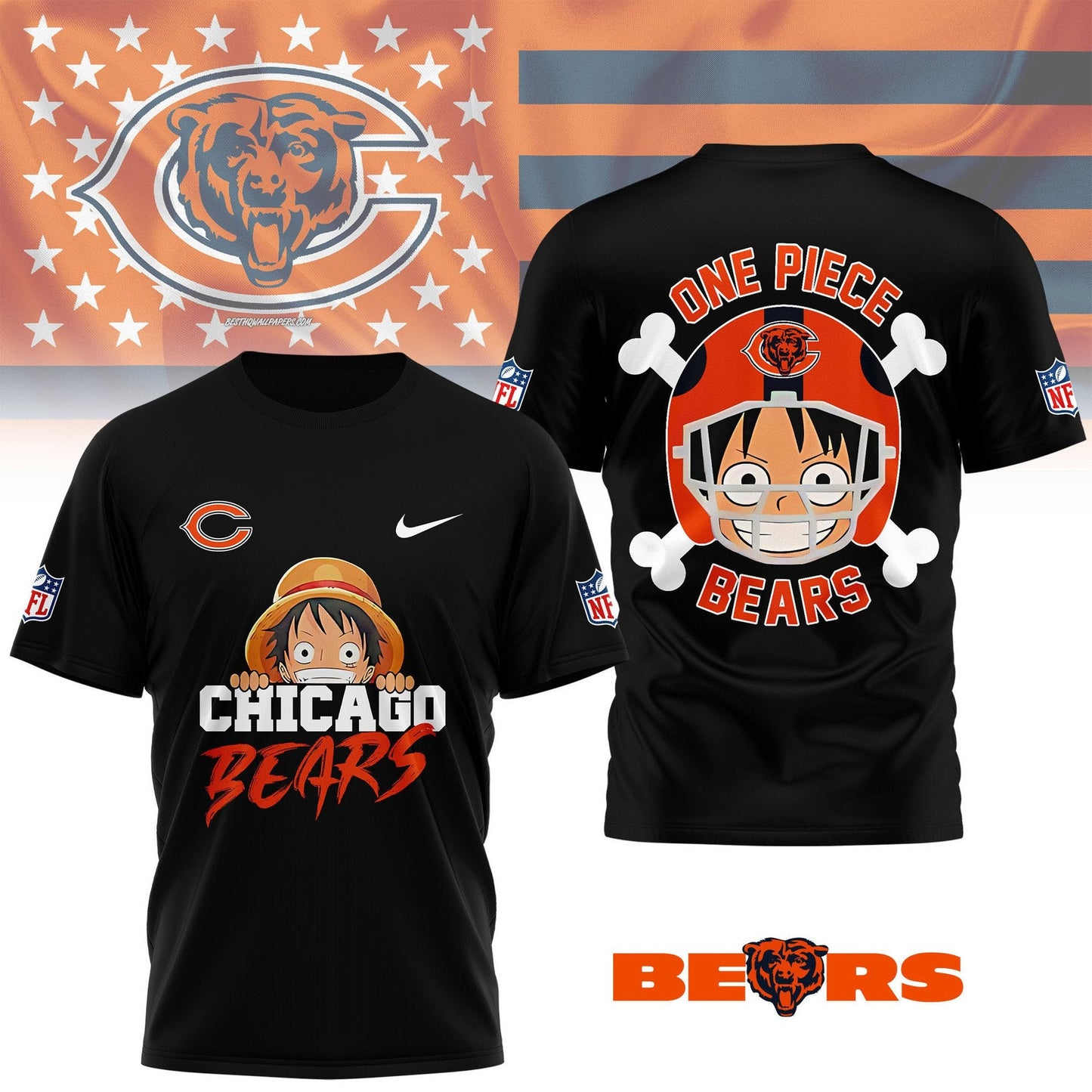 LIMITED EDITION - NEW CUSTOMIZED NFL26 CCB CHICAGO BEARS ONE PIECE FAN 3D SHIRT