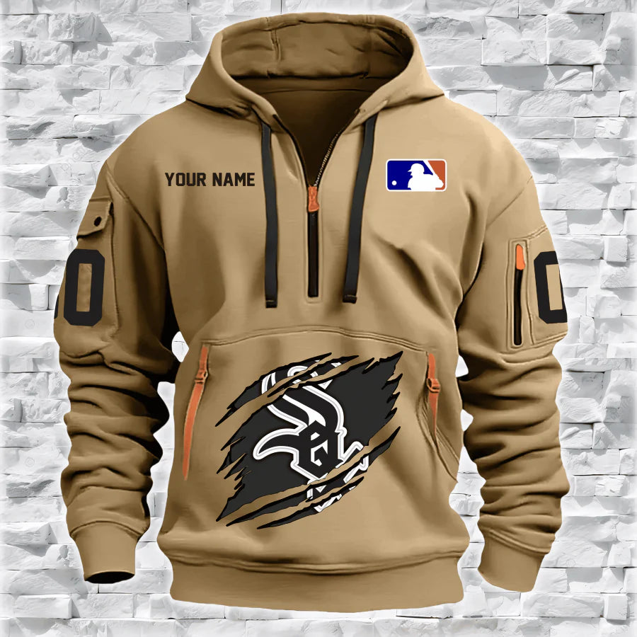 LIMITED EDITION - NEW CUSTOMIZED MLB26 CW SOX QUARTER ZIP HOODIE