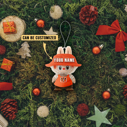 LIMITED EDITION - NEW CUSTOMIZED NFL16 CCB CINCINNATI BENGALS LABUBU CHRISTMAS ACRYLIC ORNAMENT