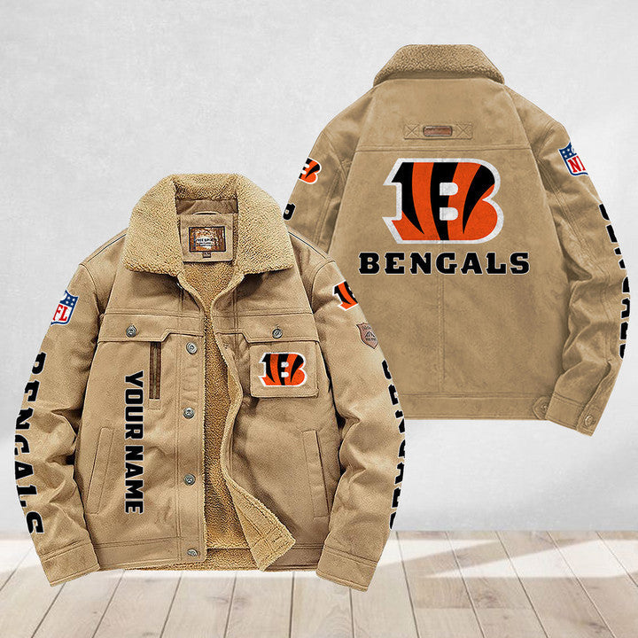 LIMITED EDITION - NEW CUSTOMIZED NFL16 CCB CINCINNATI BENGALS FLEECE JACKET