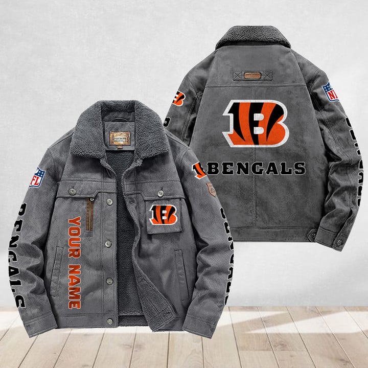 LIMITED EDITION - NEW CUSTOMIZED NFL16 CCB CINCINNATI BENGALS FLEECE JACKET