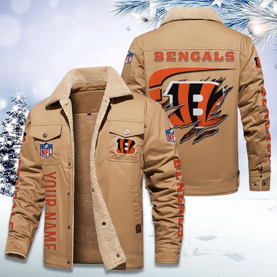 LIMITED EDITION - NEW CUSTOMIZED NFL16 CCB CINCINNATI BENGALS FLEECE JACKET
