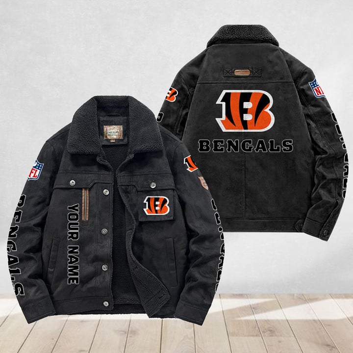 LIMITED EDITION - NEW CUSTOMIZED NFL16 CCB CINCINNATI BENGALS FLEECE JACKET