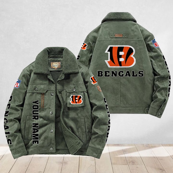 LIMITED EDITION - NEW CUSTOMIZED NFL16 CCB CINCINNATI BENGALS FLEECE JACKET