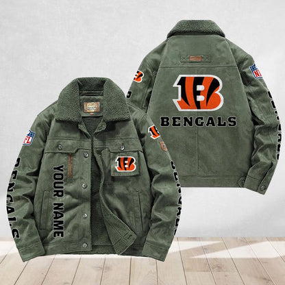 LIMITED EDITION - NEW CUSTOMIZED NFL16 CCB CINCINNATI BENGALS FLEECE JACKET