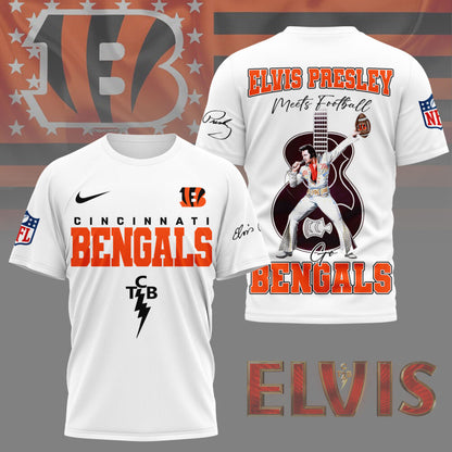 LIMITED EDITION - NEW CUSTOMIZED NFL16 CCB CINCINNATI BENGALS X ELVIS PRESLEY FAN 3D SHIRT