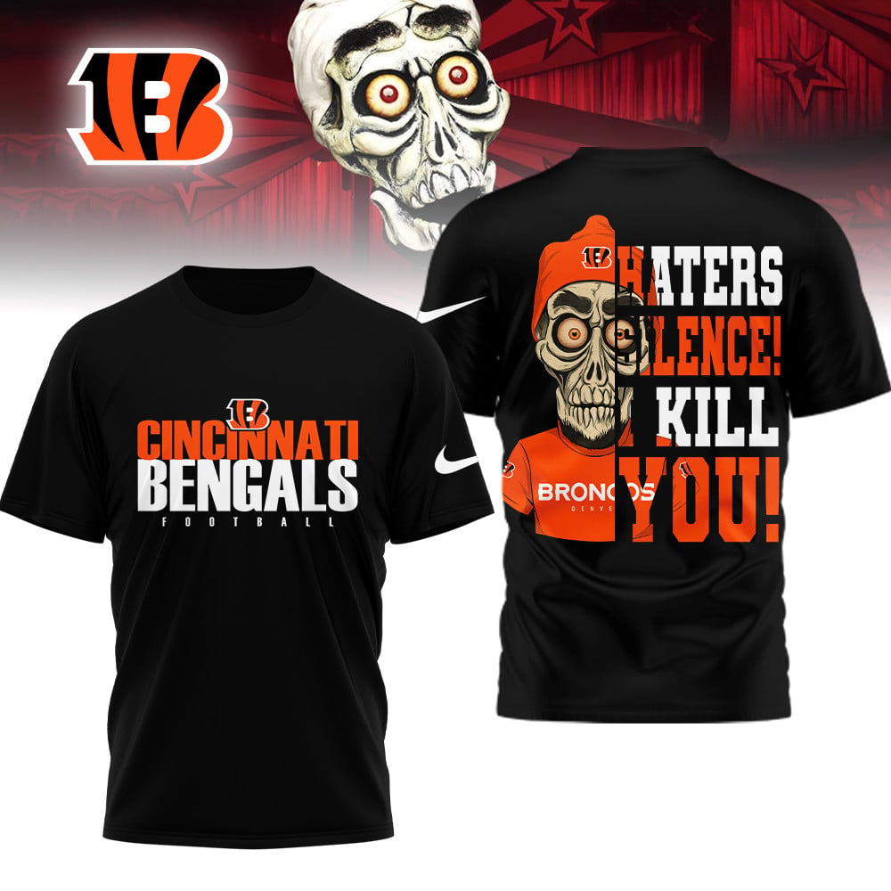 LIMITED EDITION - NEW CUSTOMIZED NFL16 CCB CINCINNATI BENGALS HATERS SILENCE I KILL YOU SHIRT