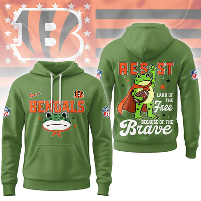 LIMITED EDITION - NEW CUSTOMIZED NFL16 CCB CINCINNATI BENGALS LAND OF THE FREE BRAVE T-SHIRT, POLO, HOODIE & JACKETS