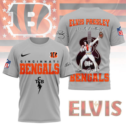 LIMITED EDITION - NEW CUSTOMIZED NFL16 CCB CINCINNATI BENGALS X ELVIS PRESLEY FAN 3D SHIRT