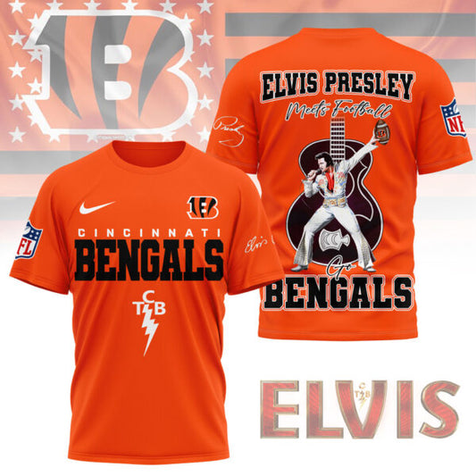 LIMITED EDITION - NEW CUSTOMIZED NFL16 CCB CINCINNATI BENGALS X ELVIS PRESLEY FAN 3D SHIRT