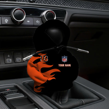 LIMITED EDITION - NEW CUSTOMIZED NFL16 CCB CINCINNATI BENGALS CAR HOODIE SHIFT KNOB COVER