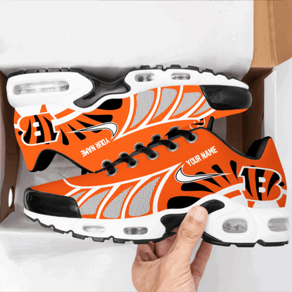 LIMITED EDITION - NEW CUSTOMIZED NFL16 CCB CINCINNATI BENGALS UNISEX AIR MAX PLUS SNEAKERS