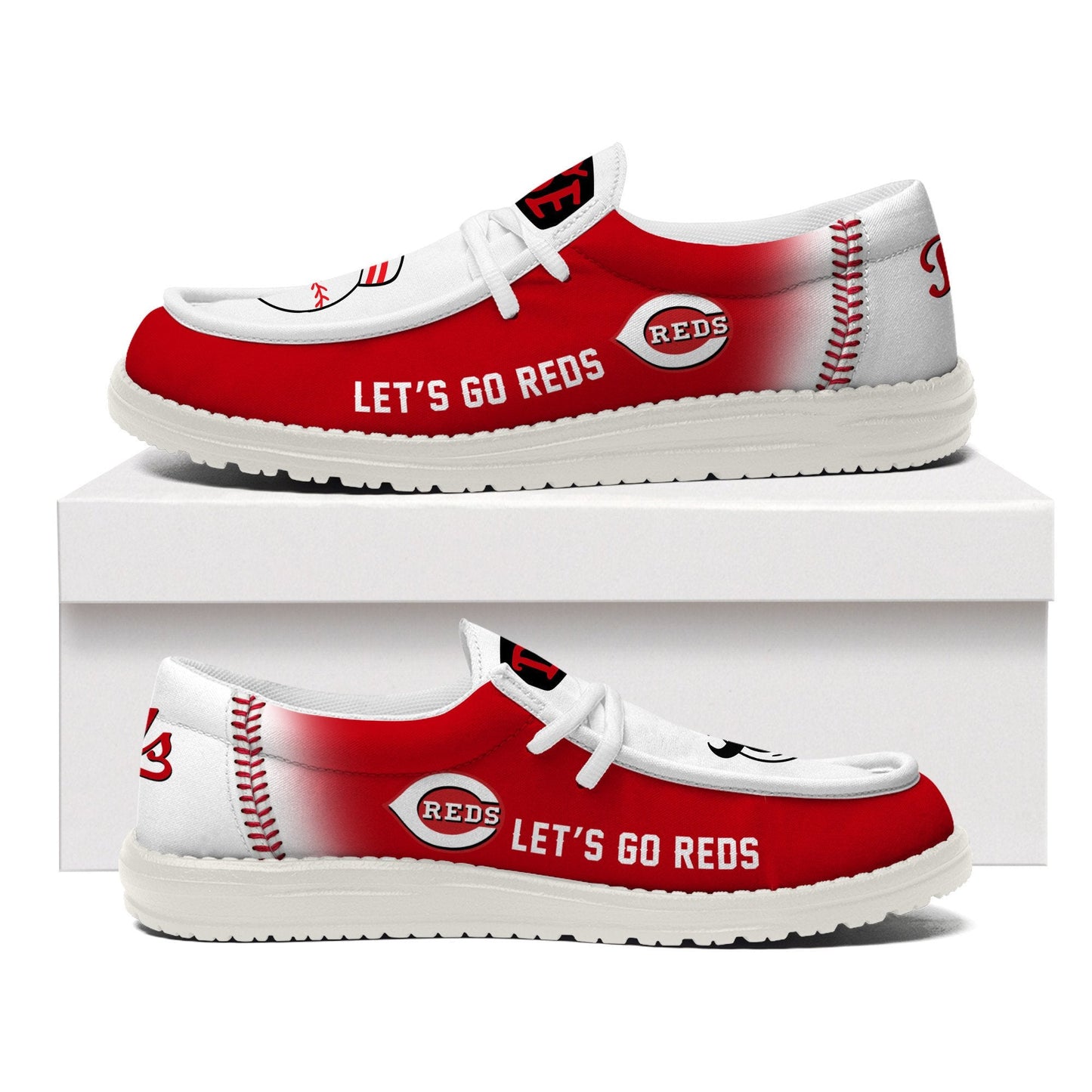 LIMITED EDITION - NEW CUSTOMIZED MLB05 CC REDS LOAFER SHOES