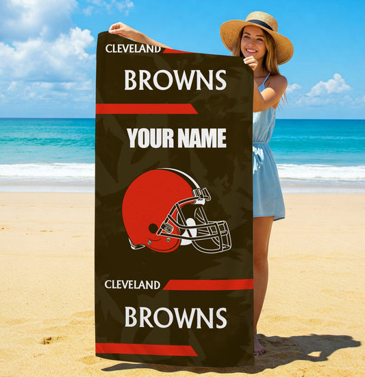 LIMITED EDITION - NEW CUSTOMIZED NFL29 CLB CLEVELAND BROWNS BEACH & BATH TOWEL