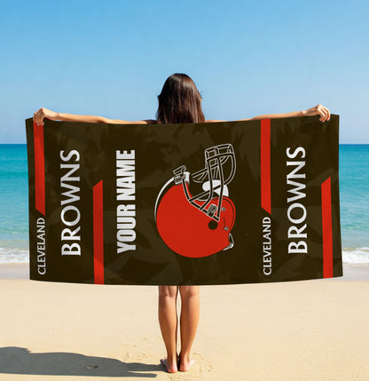 LIMITED EDITION - NEW CUSTOMIZED NFL29 CLB CLEVELAND BROWNS BEACH & BATH TOWEL