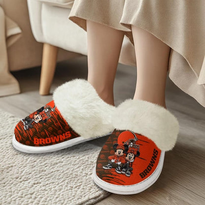 LIMITED EDITION - NEW CUSTOMIZED NFL29 CLB CLEVELAND BROWNS COTTON SLIPPERS