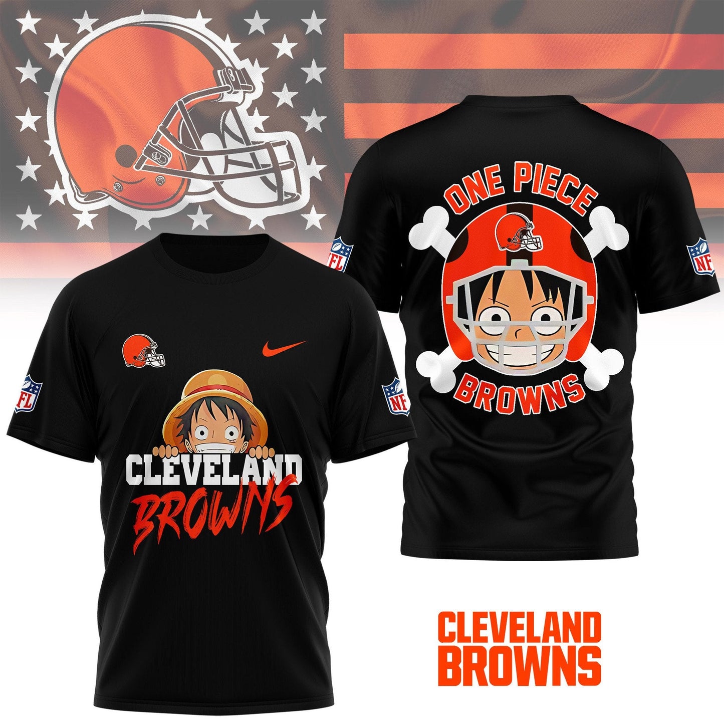 LIMITED EDITION - NEW CUSTOMIZED NFL29 CLB CLEVELAND BROWNS ONE PIECE FAN 3D SHIRT