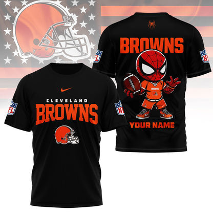 LIMITED EDITION - NEW CUSTOMIZED NFL29 CLB CLEVELAND BROWNS SPIDER HERO 3D SHIRT
