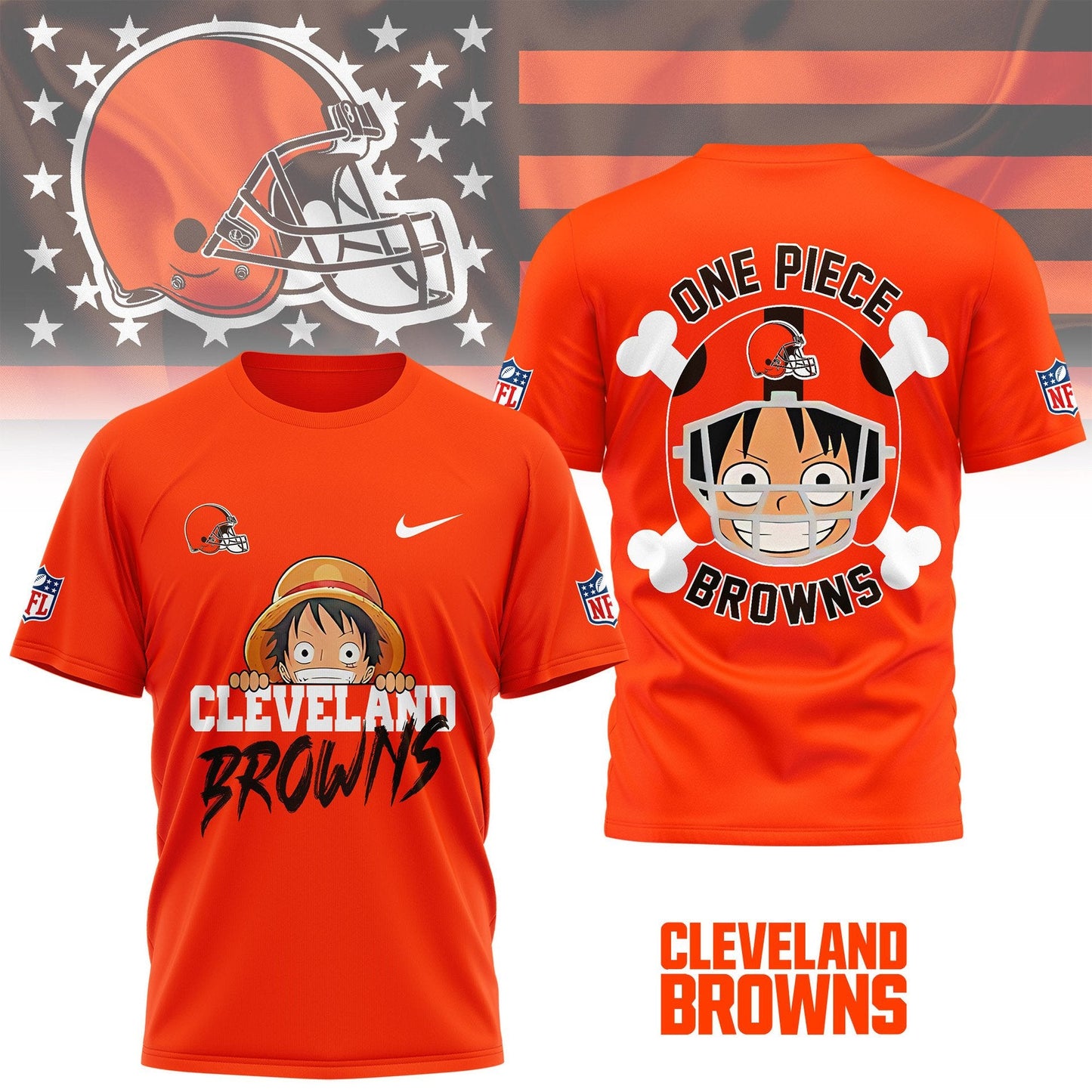 LIMITED EDITION - NEW CUSTOMIZED NFL29 CLB CLEVELAND BROWNS ONE PIECE FAN 3D SHIRT
