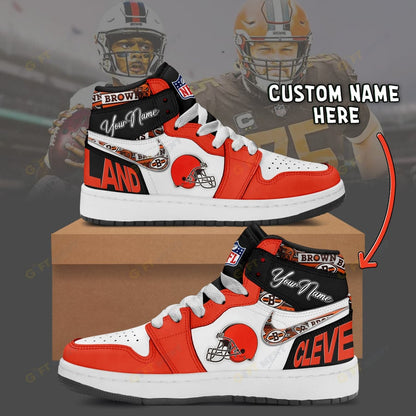 LIMITED EDITION - NEW CUSTOMIZED NFL29 CLB CLEVELAND BROWNS AIR JORDAN 1