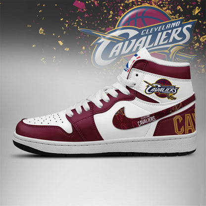 LIMITED EDITION - NEW CUSTOMIZED NBA02 CL CAVALIERS AIR JORDAN SNEAKERS