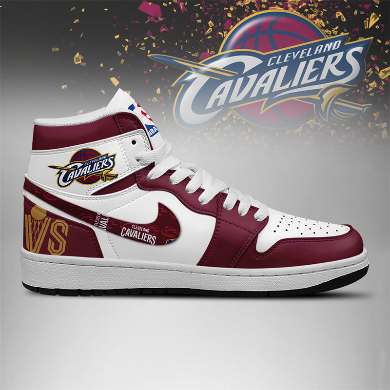 LIMITED EDITION - NEW CUSTOMIZED NBA02 CL CAVALIERS AIR JORDAN SNEAKERS