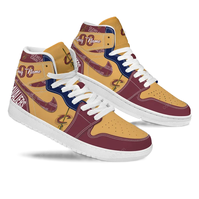 LIMITED EDITION - NEW CUSTOMIZED NBA02 CL CAVALIERS AIR JORDAN SNEAKERS