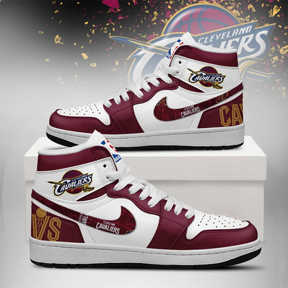 LIMITED EDITION - NEW CUSTOMIZED NBA02 CL CAVALIERS AIR JORDAN SNEAKERS