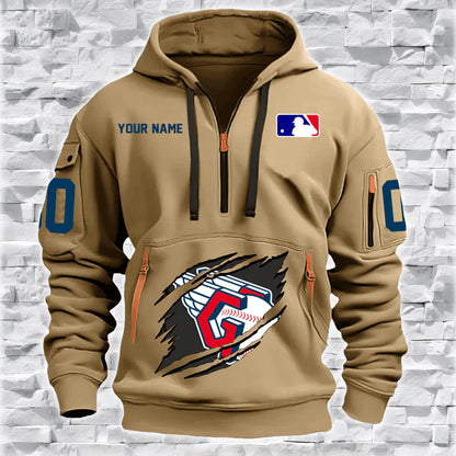 LIMITED EDITION - NEW CUSTOMIZED MLB13 CL GUARDIANS QUARTER ZIP HOODIE