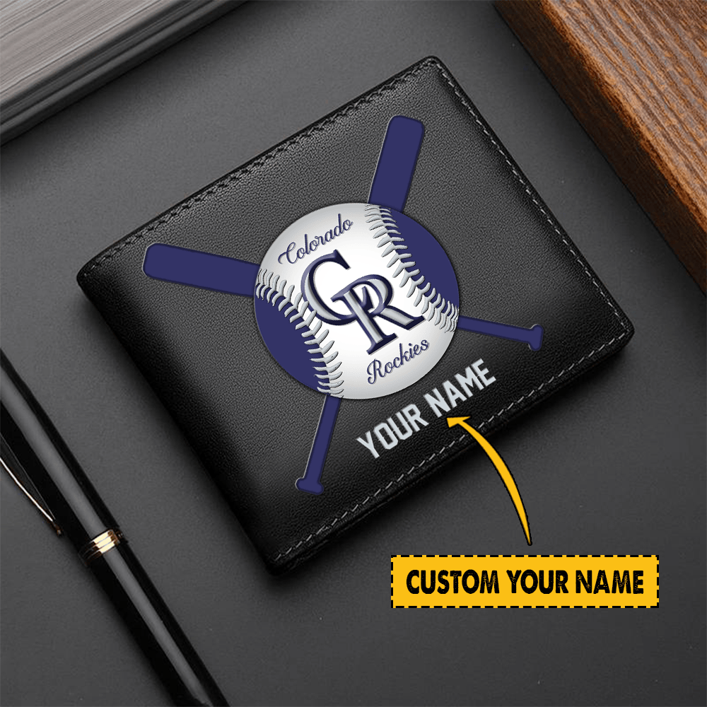 LIMITED EDITION - NEW CUSTOMIZED MLB30 CL ROCKIES LEATHER WALLET